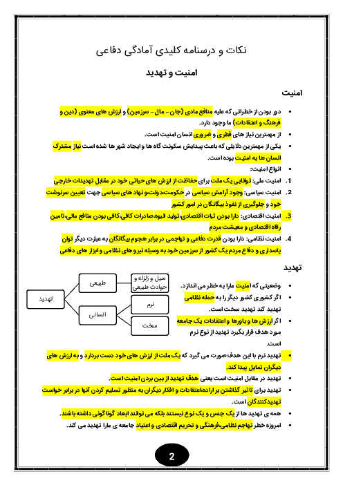 گام به گام آمادگی دفاعی نهم