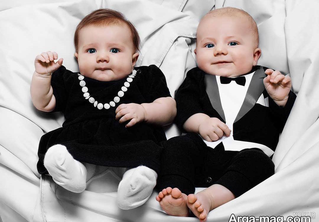 عکس سیسمونی نوزاد دوقلو دختر و پسر