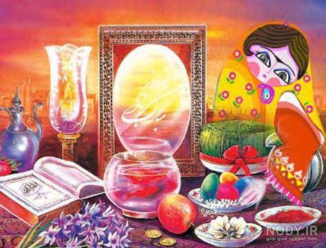 عکس سفره هفت سین فانتزی نقاشی عکس سفره هفت سین فانتزی نقاشی