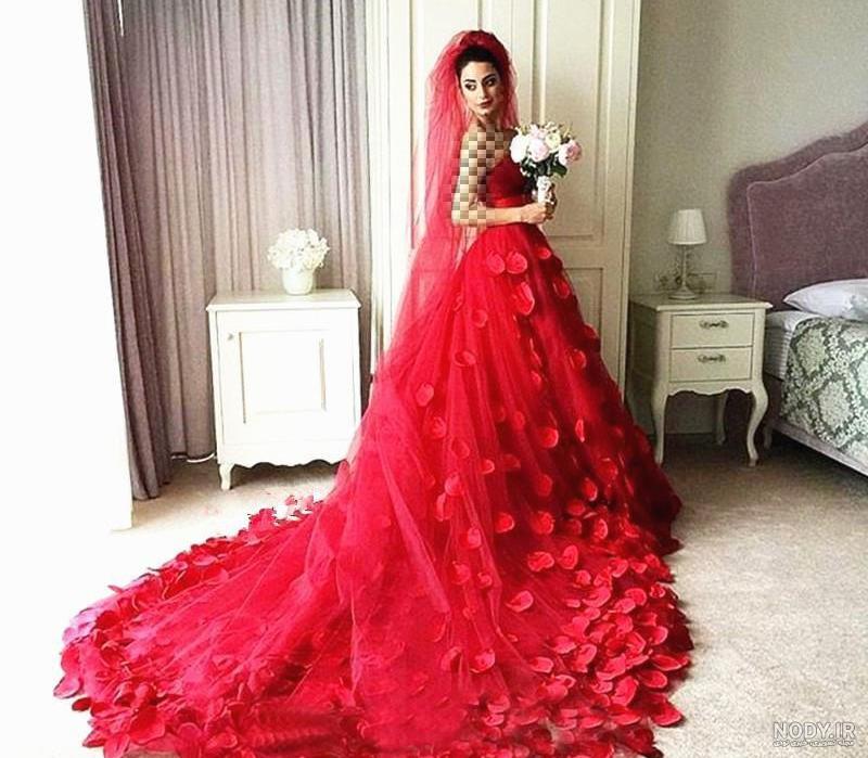 لباس عروس رنگی رنگی
