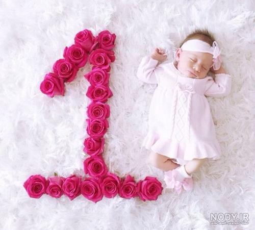 ایده عکس یک ماهگی بچه