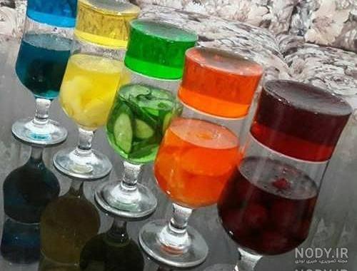 تزیین ژله لیوانی با میوه تزیین ژله لیوانی با میوه