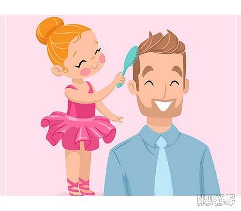 عکس پدر دختری غمگین
