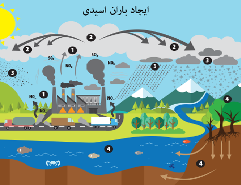 باران اسیدی دارای چه گازی است