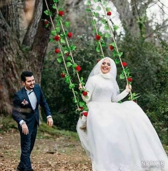 عکس عروس و داماد عاشقانه