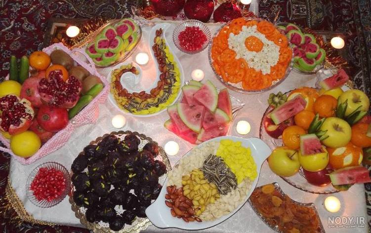 تزیین سفره شب یلدا برای عروس تزیین سفره شب یلدا برای عروس