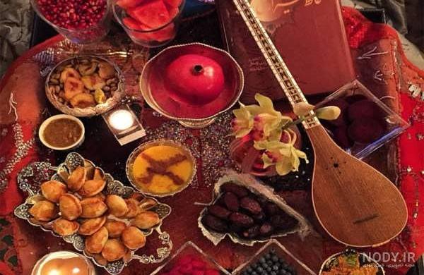 عکس سفره شب یلدا ساده عکس سفره شب یلدا ساده