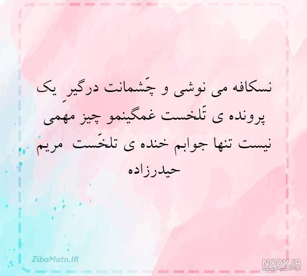 مریم حیدرزاده شعر دلتنگی