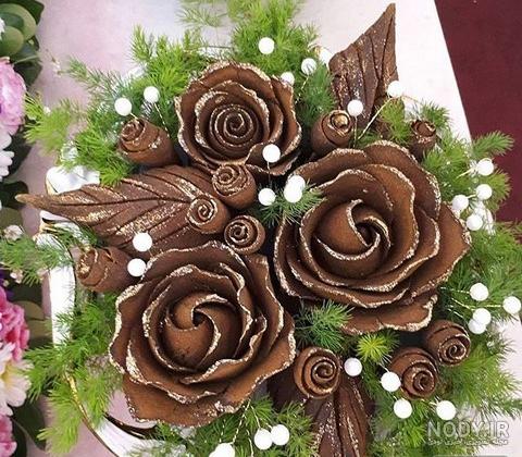 دسته گل عروس رز قرمز دسته گل عروس رز قرمز