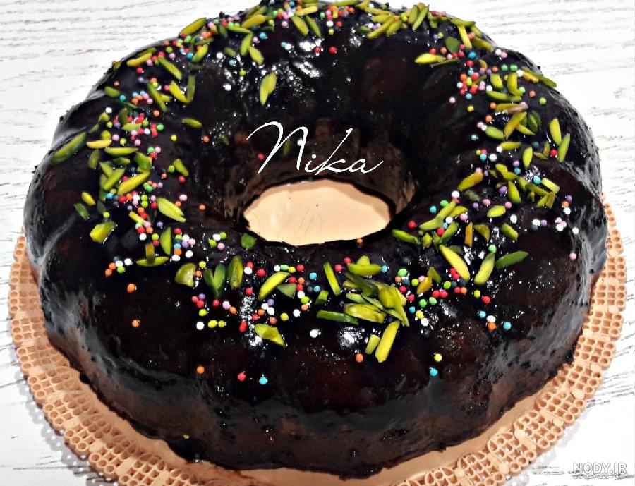 عکس کیک شکلاتی خیس خانگی