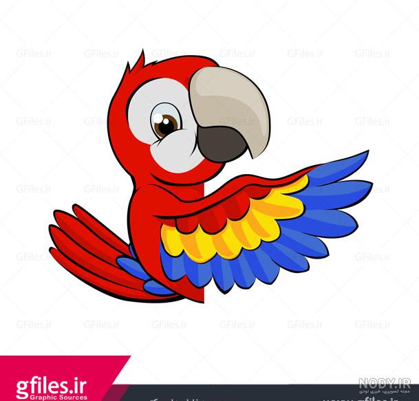 نقاشی طوطی رنگ شده