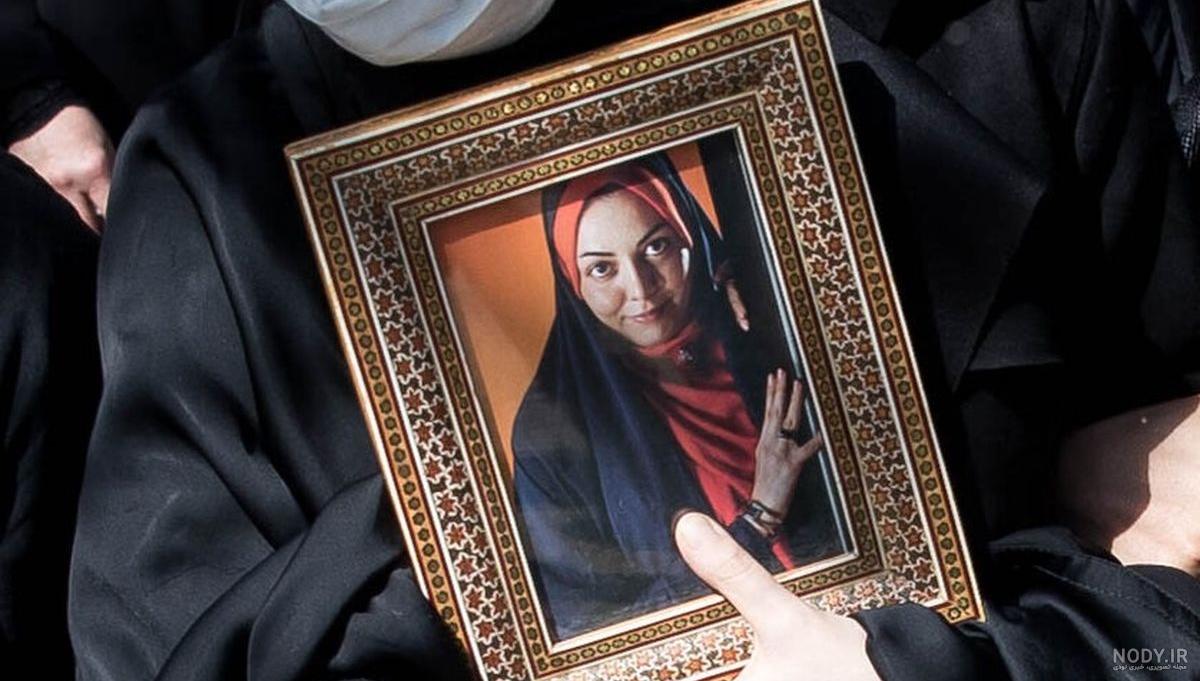 همسر آزاده نامداری در مراسم تشییعش