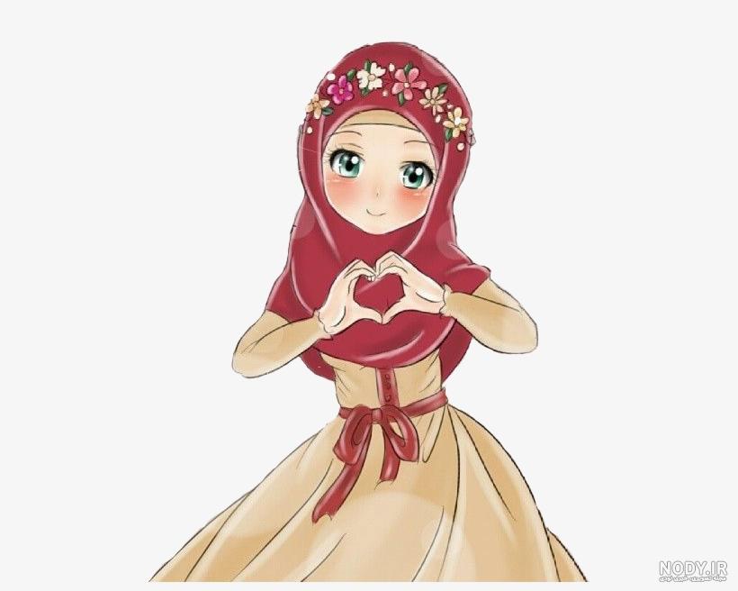 عکس دختر با حجاب چادری کارتونی
