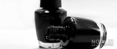 طرح ناخن سفید مشکی دخترانه