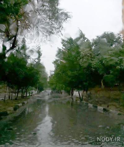 عکس باران پاییزی پشت شیشه