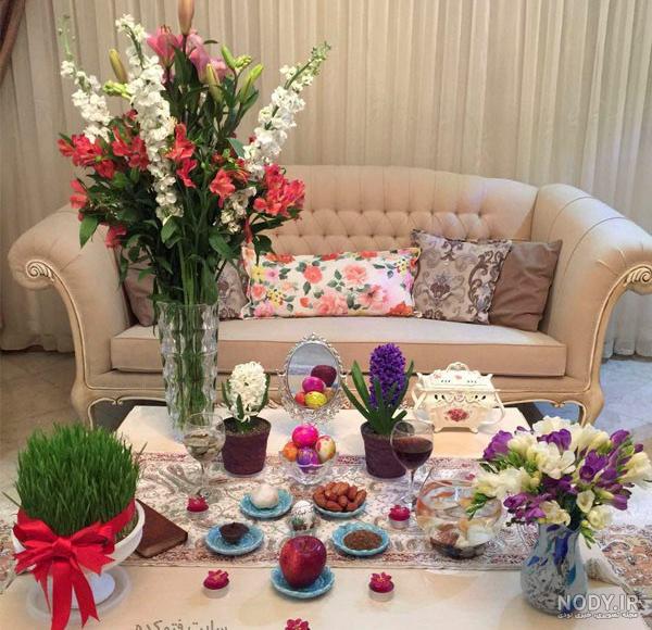 عکس سفره هفت سین روی میز عسلی