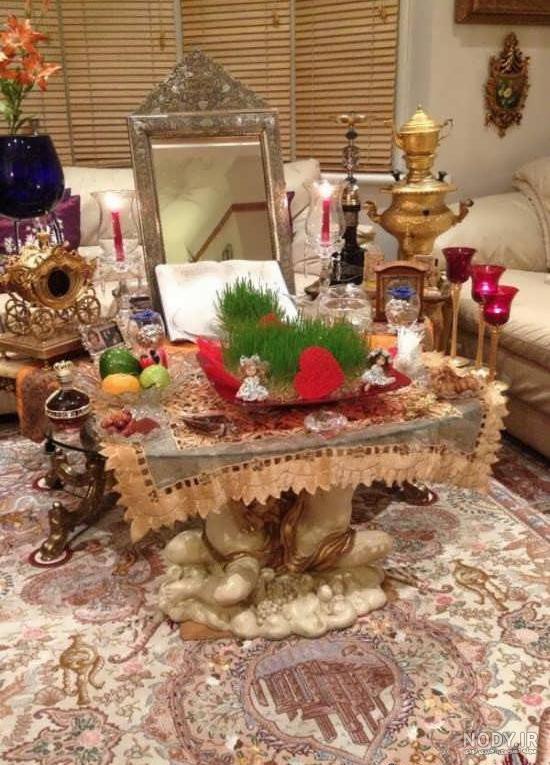 عکس سفره هفت سین روی میز ناهار خوری