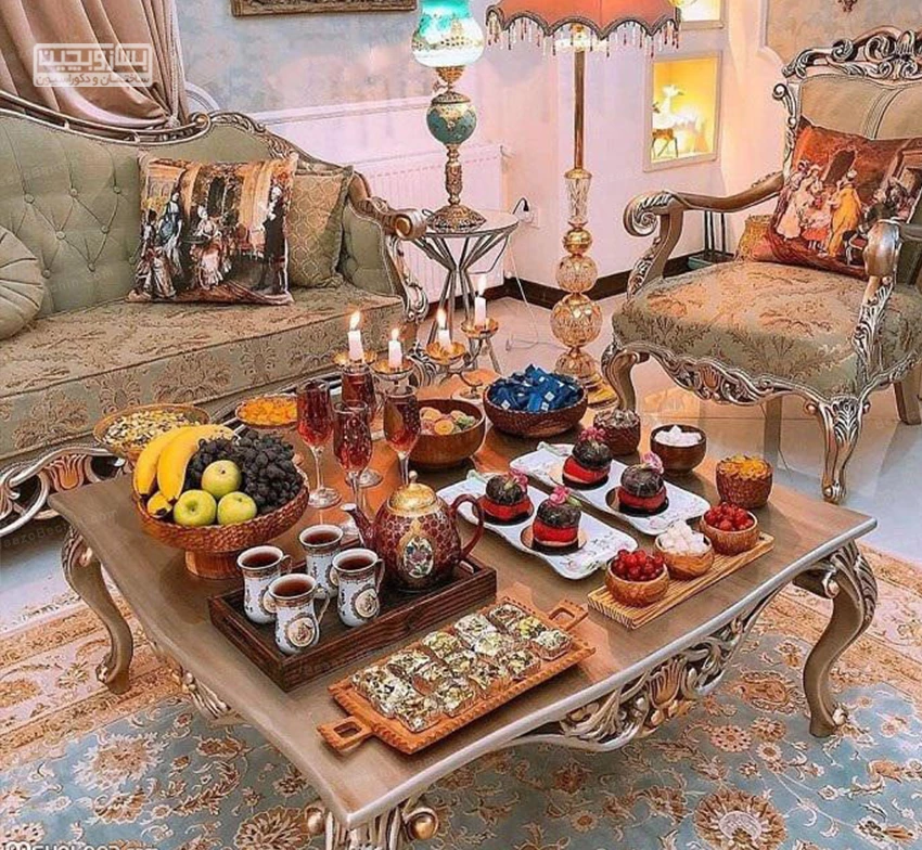 عکس سفره هفت سین روی میز گرد