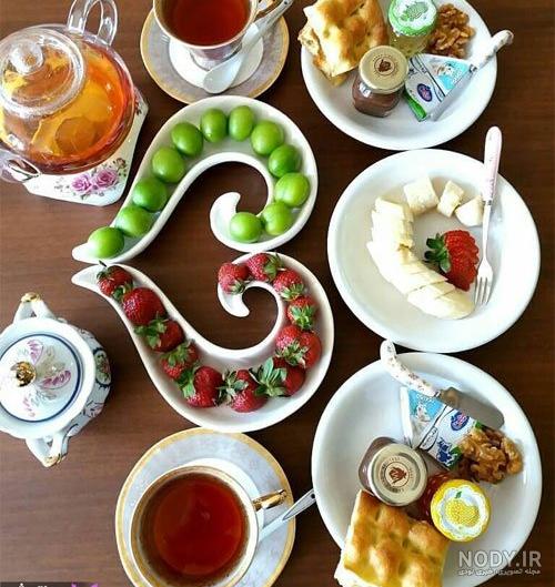 عکس صبحانه دونفره ساده