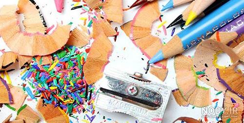 نقاشی چهره با مداد رنگی دخترانه