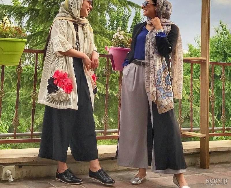 مدل مانتو کتی کوتاه با شلوار گشاد