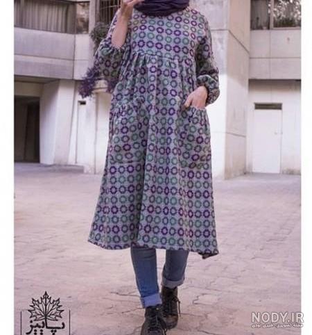 عکس مانتو نخی گلدار دخترانه