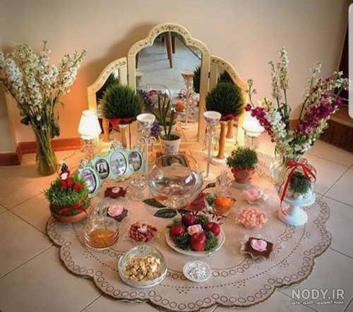 عکس سفره هفت سین روی زمین