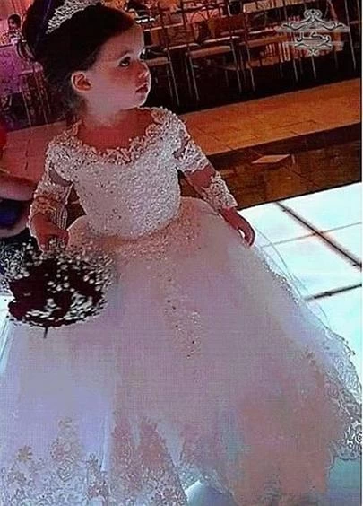 لباس عروس دخترانه دنباله دار خارجی