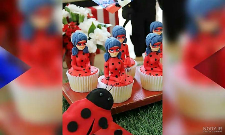 کیک دختر کفشدوزکی و پسر گربه ای کیک دختر کفشدوزکی و پسر گربه ای