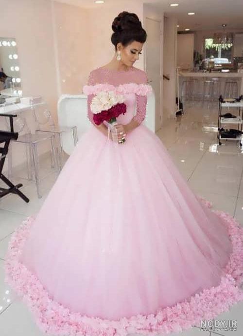 عکس لباس عروسی صورتی