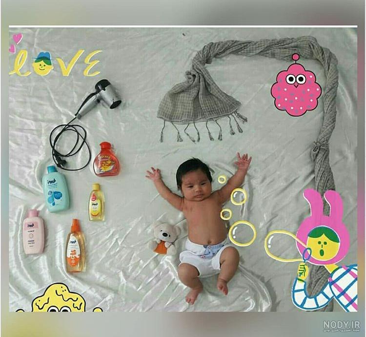 ایده عکس نوزاد با عروسک