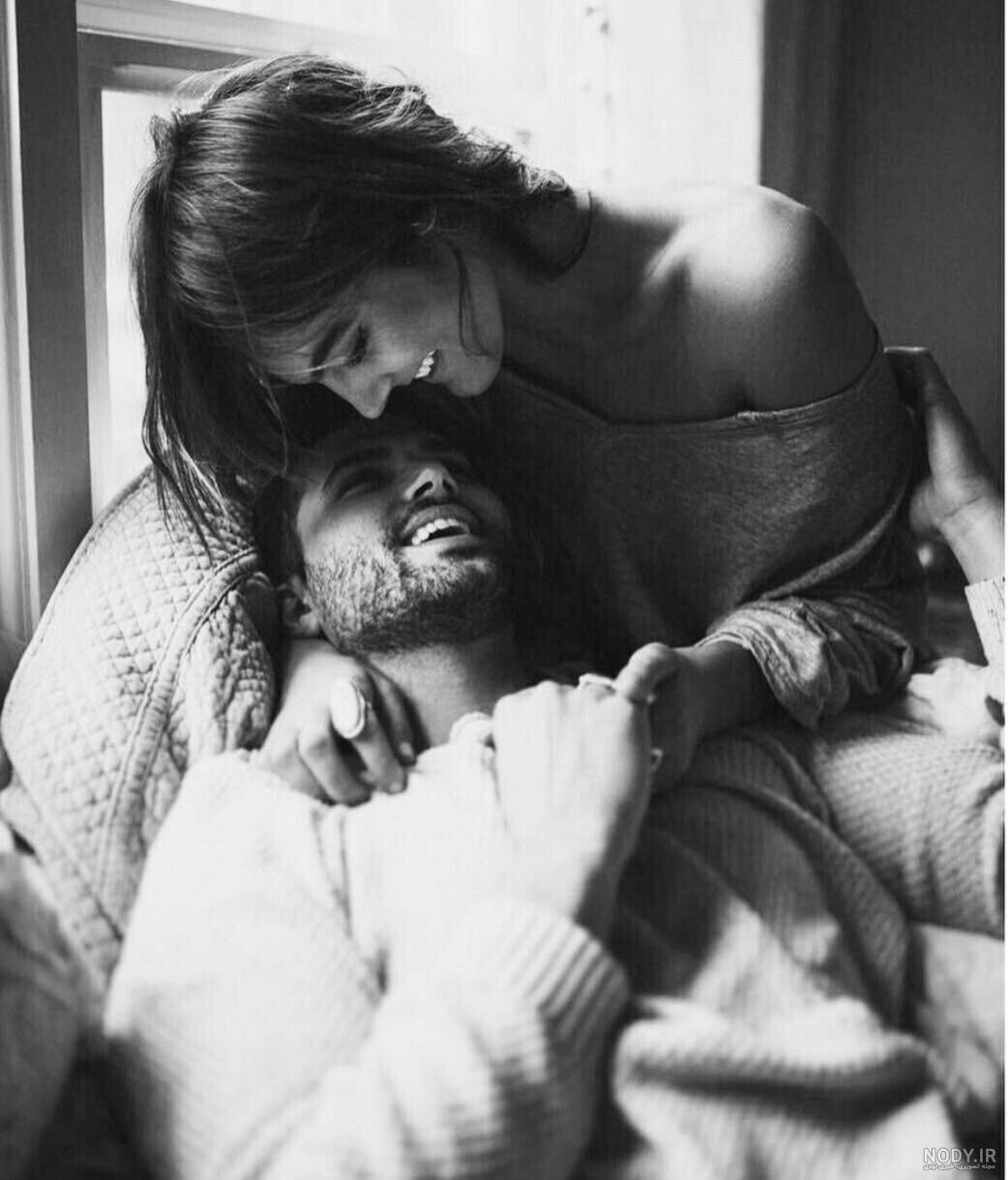 عکس سیاه و سفید عاشقانه دونفره