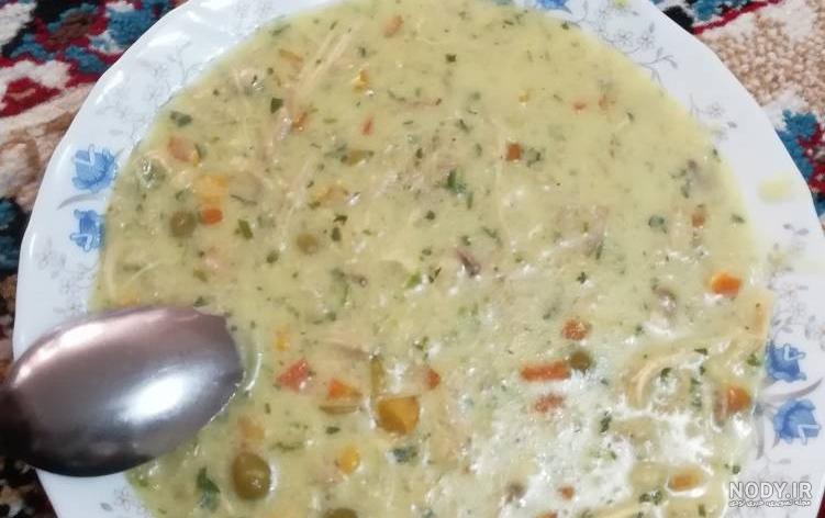 سوپ شیر با قارچ و هویج سوپ شیر با قارچ و هویج