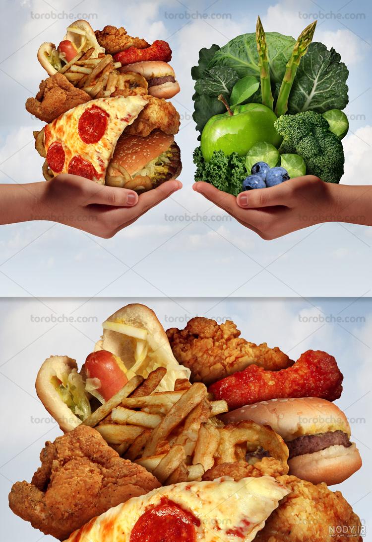 عکس غذا های سالم و ناسالم