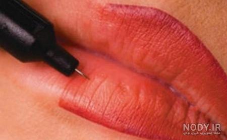 عکس تاتوی خط لب عکس تاتوی خط لب