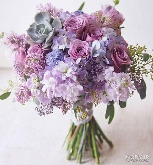 عکس دسته گل یاسی رنگ