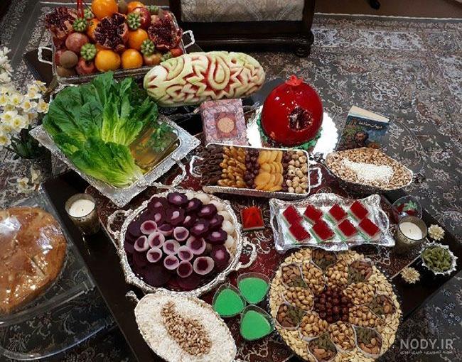 عکس سفره شب یلدا ساده و شیک عکس سفره شب یلدا ساده و شیک