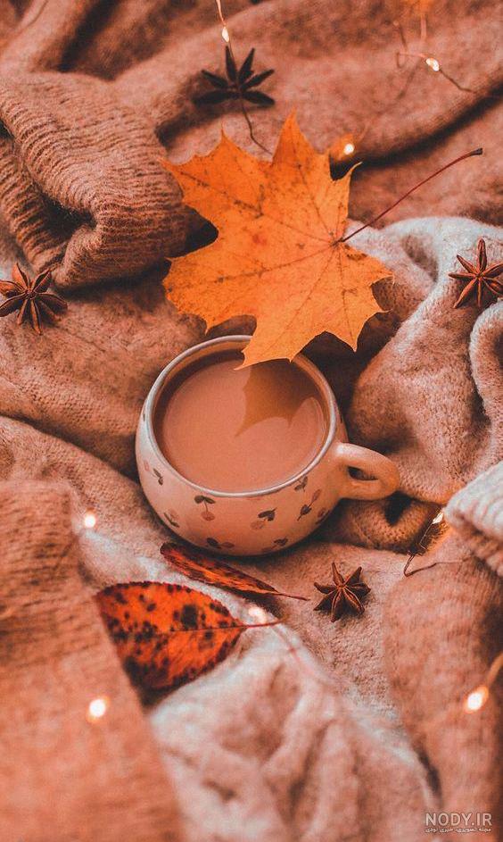 عکس فنجان قهوه در طبیعت