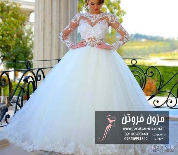 عکس لباس عروس اکلیل دار