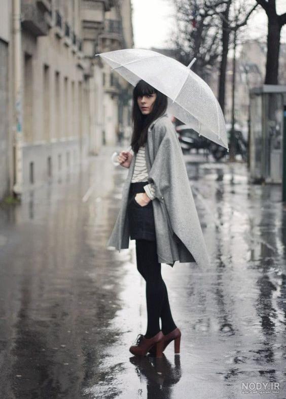 عکس دختر زیبا در باران