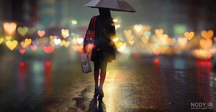 عکس زیبای دختر در باران