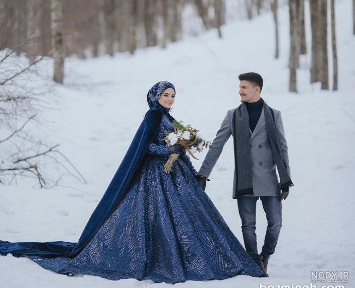 ژست عکاسی در برف پسرانه