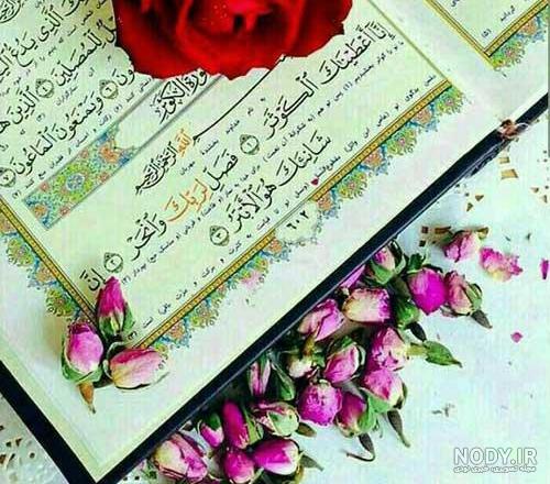 عکس قرآن و گل نرگس عکس قرآن و گل نرگس