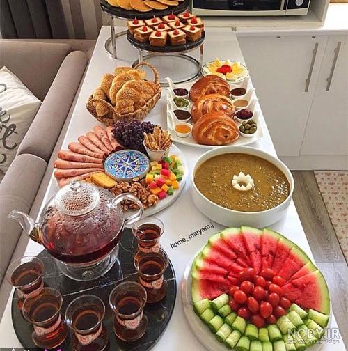 چیدمان میز صبحانه خوری چیدمان میز صبحانه خوری