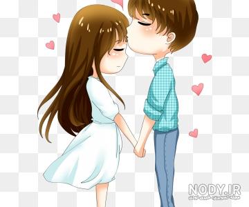 عکس عاشقانه کارتونی بوسه