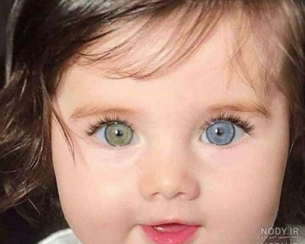عکس دختر بچه چشم رنگی