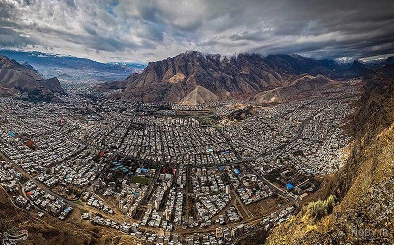 عکس هوایی شهر خرم آباد