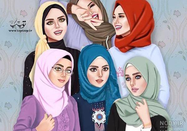 عکس پروفایل دختر با حجاب کارتونی