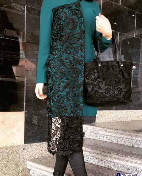 عکس مانتو جدید گیپور دار