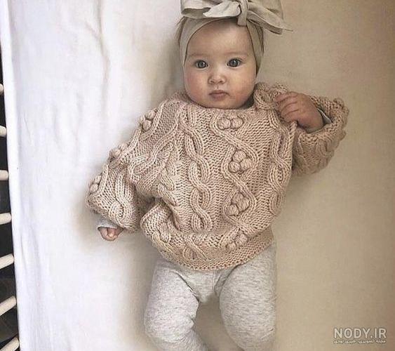 لباس بافتنی نوزاد دخترانه